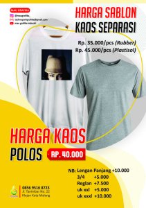 Kaos Polos Berbahan Rubber / Plastisol