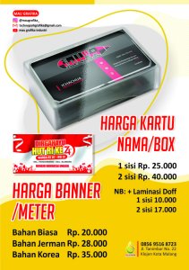 Pembuatan Kartu Nama SMKN 4 Malang